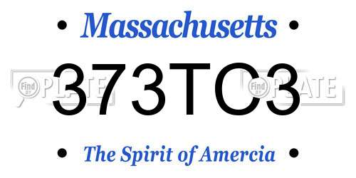 373TC3 Massachusetts License Plate