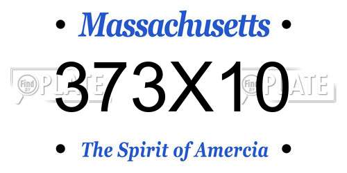 373X10 Massachusetts License Plate