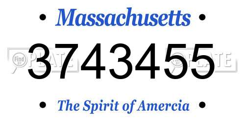 3743455 Massachusetts License Plate