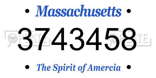 3743458 Massachusetts License Plate