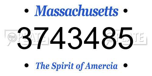 3743485 Massachusetts License Plate