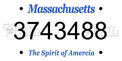 3743488 Massachusetts License Plate