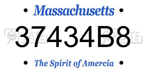 37434B8 Massachusetts License Plate