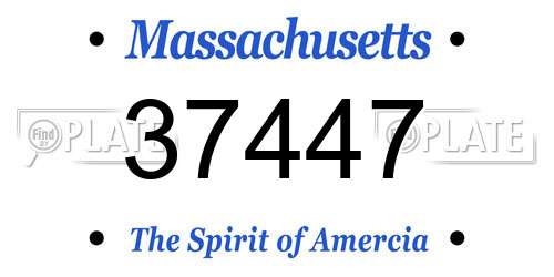 37447 Massachusetts License Plate