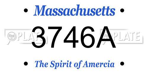3746A Massachusetts License Plate