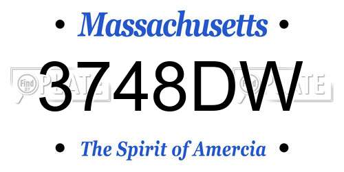 3748DW Massachusetts License Plate