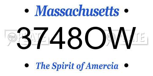 3748OW Massachusetts License Plate