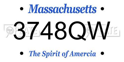3748QW Massachusetts License Plate
