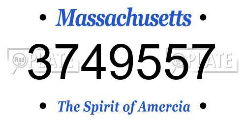 3749557 Massachusetts License Plate