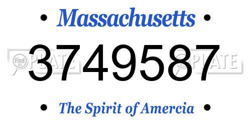 3749587 Massachusetts License Plate