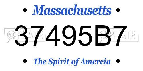 37495B7 Massachusetts License Plate