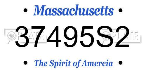 37495S2 Massachusetts License Plate