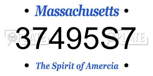 37495S7 Massachusetts License Plate