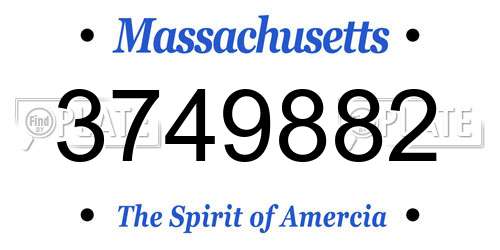 3749882 Massachusetts License Plate