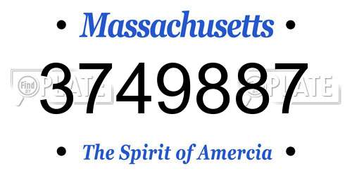 3749887 Massachusetts License Plate