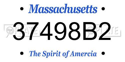 37498B2 Massachusetts License Plate