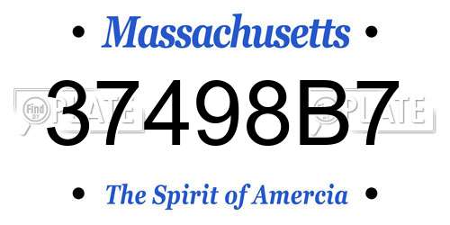 37498B7 Massachusetts License Plate