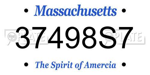 37498S7 Massachusetts License Plate