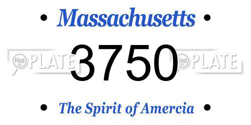 3750 Massachusetts License Plate