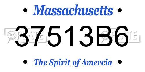 37513B6 Massachusetts License Plate