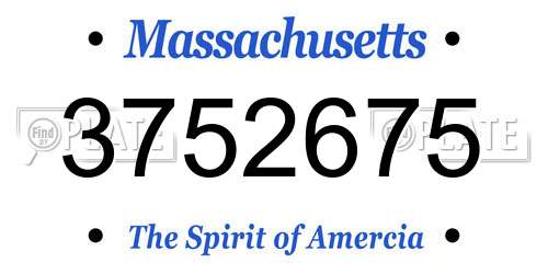 3752675 Massachusetts License Plate