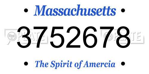 3752678 Massachusetts License Plate