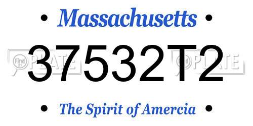 37532T2 Massachusetts License Plate