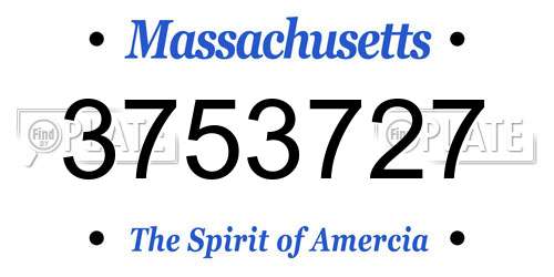 3753727 Massachusetts License Plate