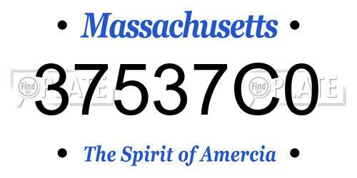 37537C0 Massachusetts License Plate