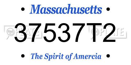 37537T2 Massachusetts License Plate