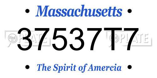 37537T7 Massachusetts License Plate