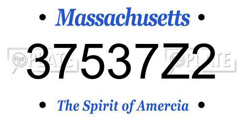 37537Z2 Massachusetts License Plate