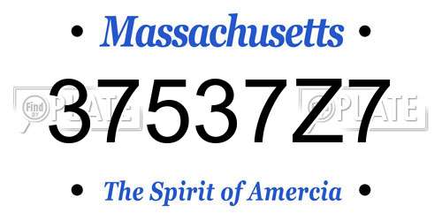 37537Z7 Massachusetts License Plate