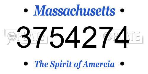 3754274 Massachusetts License Plate