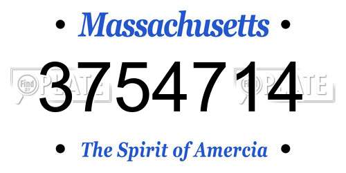 3754714 Massachusetts License Plate