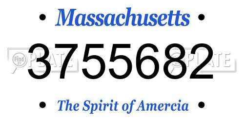 3755682 Massachusetts License Plate