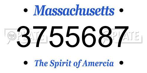 3755687 Massachusetts License Plate