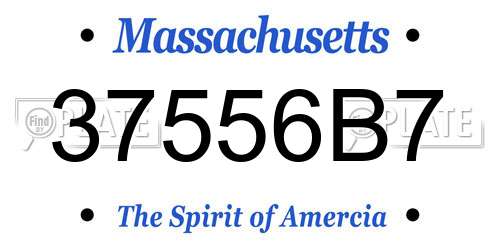 37556B7 Massachusetts License Plate