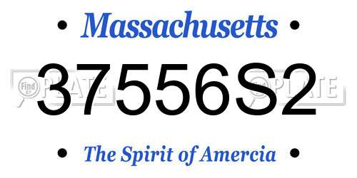 37556S2 Massachusetts License Plate