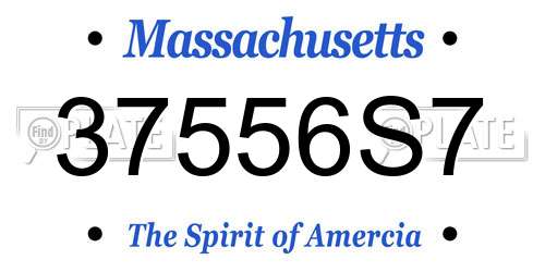 37556S7 Massachusetts License Plate
