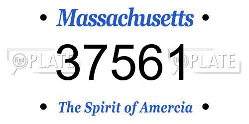 37561 Massachusetts License Plate