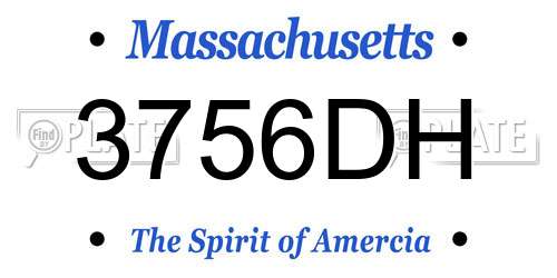 3756DH Massachusetts License Plate