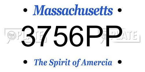 3756PP Massachusetts License Plate