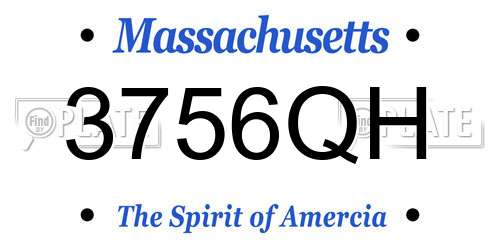 3756QH Massachusetts License Plate