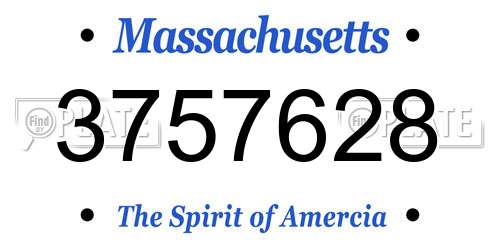 3757628 Massachusetts License Plate