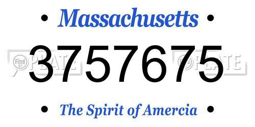 3757675 Massachusetts License Plate