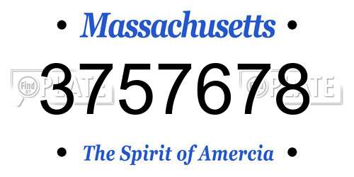 3757678 Massachusetts License Plate