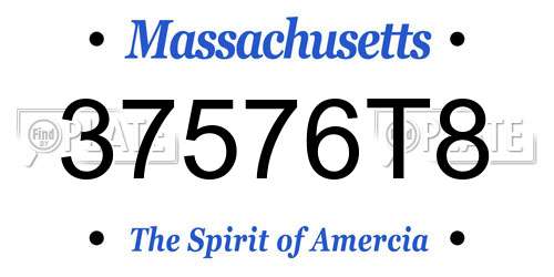 37576T8 Massachusetts License Plate