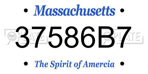 37586B7 Massachusetts License Plate