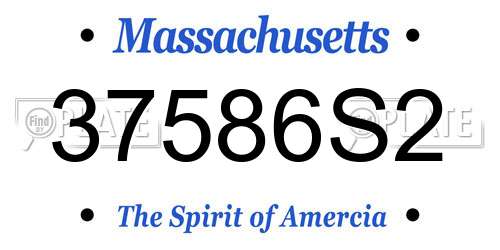 37586S2 Massachusetts License Plate